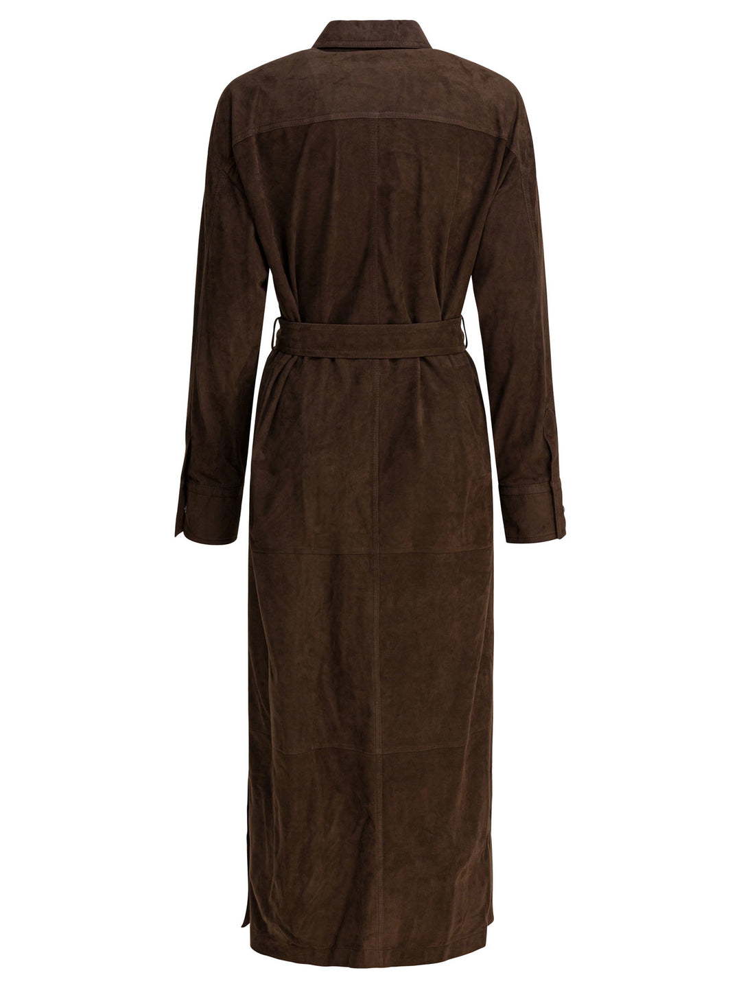 Brunello Cucinelli Chemisier Coat With Necklace Jackets and Coats - Marrone | d5a23f86474dc2ad6d85fac7d6e883134fff1d88