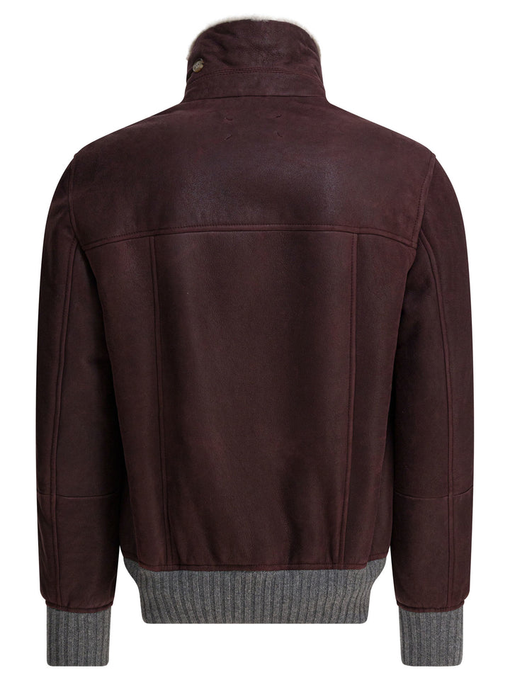 Brunello Cucinelli Shearling Coat Jackets and Coats - Bordeaux | 7323bd8634ac86b5659d36962b87dc345bace9fa