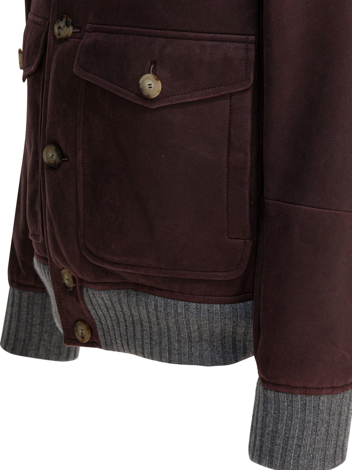 Brunello Cucinelli Shearling Coat Jackets and Coats - Bordeaux | 4a2260c79e1504bcba2c62444d0f69422990c012