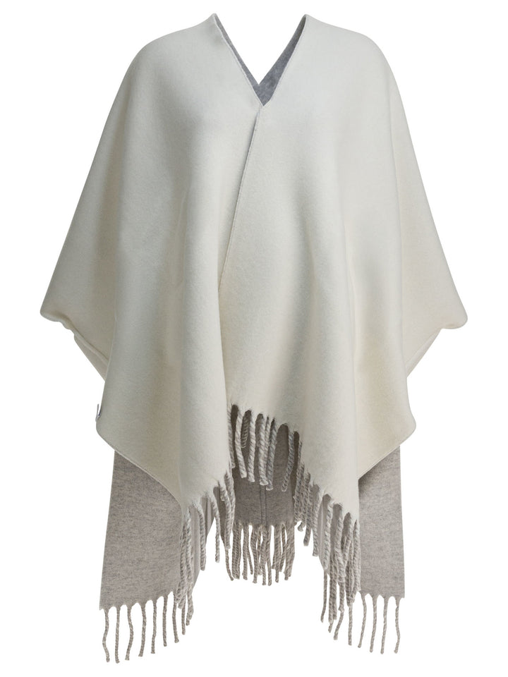 Brunello Cucinelli Reversible Wool And Cashmere Cape Jackets and Coats - Grey | eb68692bd7f34e1e6789d076d5dae2aa2a2bb72c