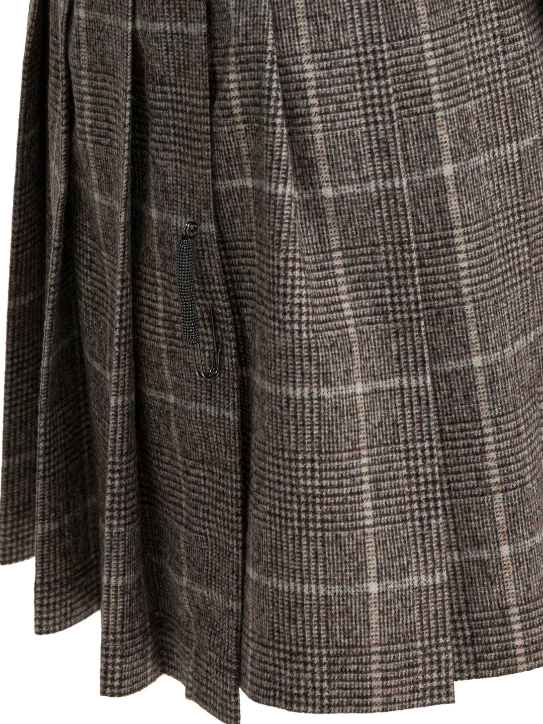Brunello Cucinelli Prince Of Wales Miniskirt Gonne - Marrone | 897ca18e11fda1c1281d58662f851f66f557b39c