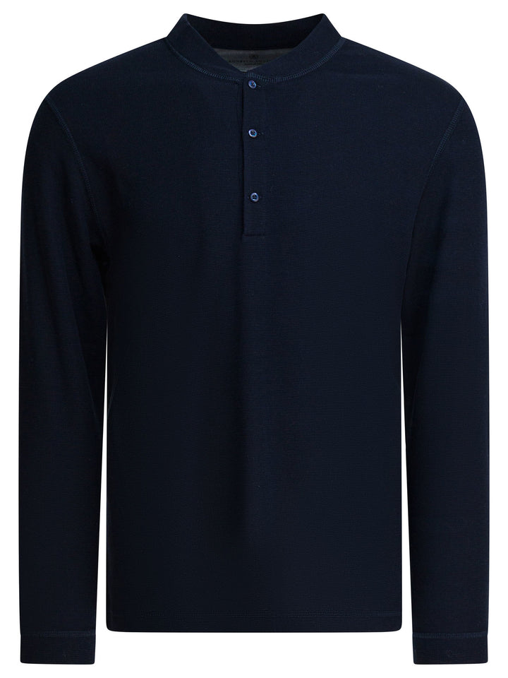 Brunello Cucinelli Cotton And Silk Henley T-Shirt T-shirts - Blu | 3eedb6b5b96be56603a2c13c8713062add365105
