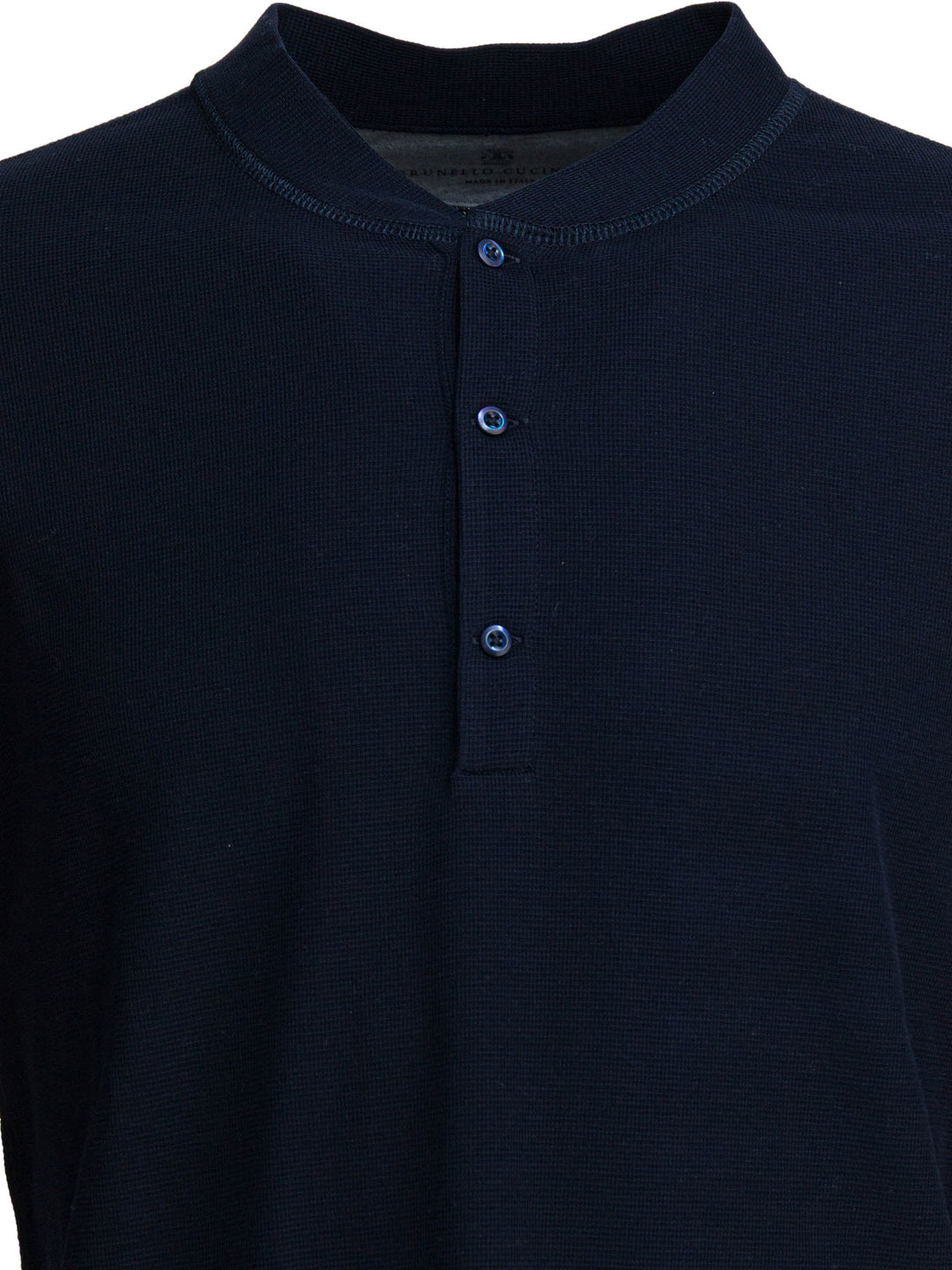 Brunello Cucinelli Cotton And Silk Henley T-Shirt T-shirts - Blu | 46a7ced7e1890b7373b12027b224af9deb11120c