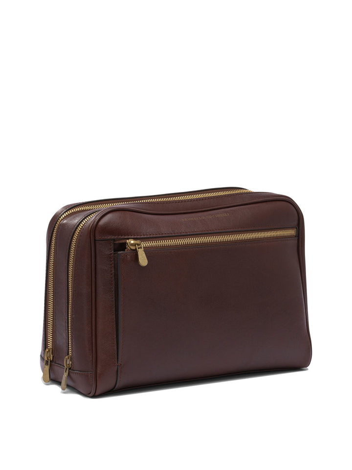 Brunello Cucinelli Leather  Bag Pouch - Marrone | 56ec974f3ac1ba798a1533352bf1e5d40b754ab1