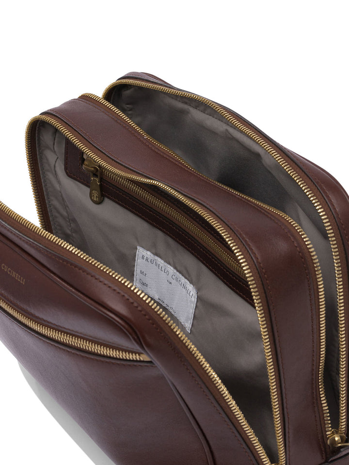 Brunello Cucinelli Leather  Bag Pouch - Marrone | 4ed32b2d1a49e87d5c1a0a10c38a28694a0c776c