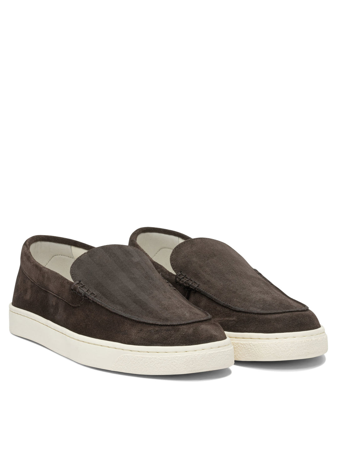 Brunello Cucinelli Chevron-Effect Suede Loafers Loafers & Slippers - Marrone | b4f7e469a702a6c49cbfeea02fd362bb29d74348