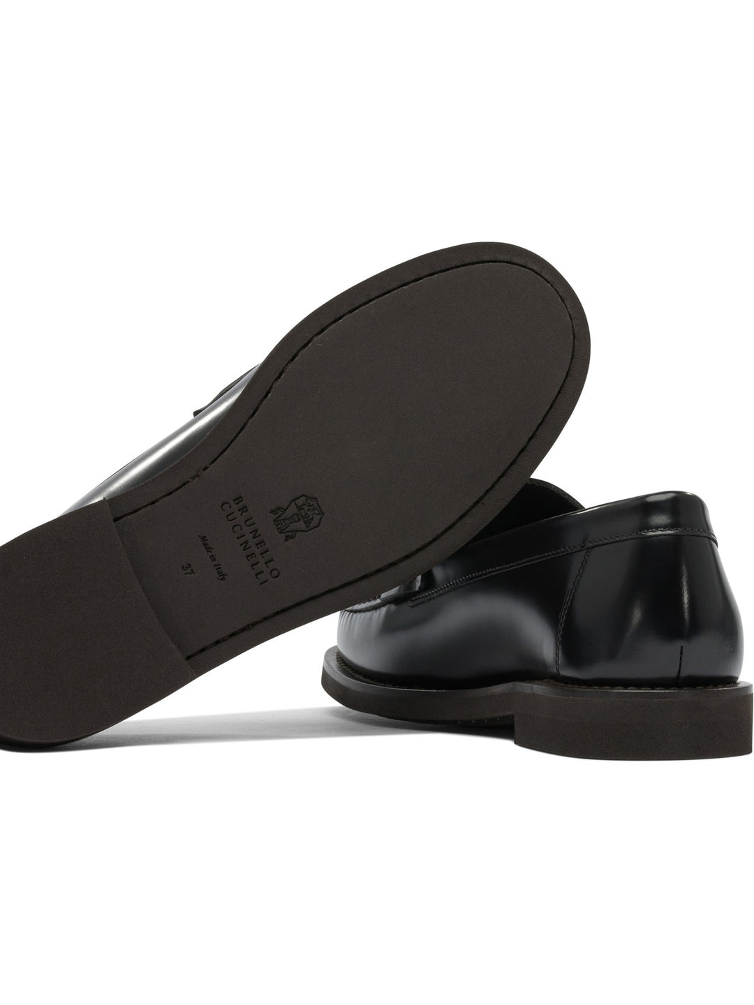 Brunello Cucinelli Leather Loafers With Jewel Detailing Loafers & Slippers - Nero | ac7f2199e0f2be9fb481d4af7e1e9d097fba8a3e