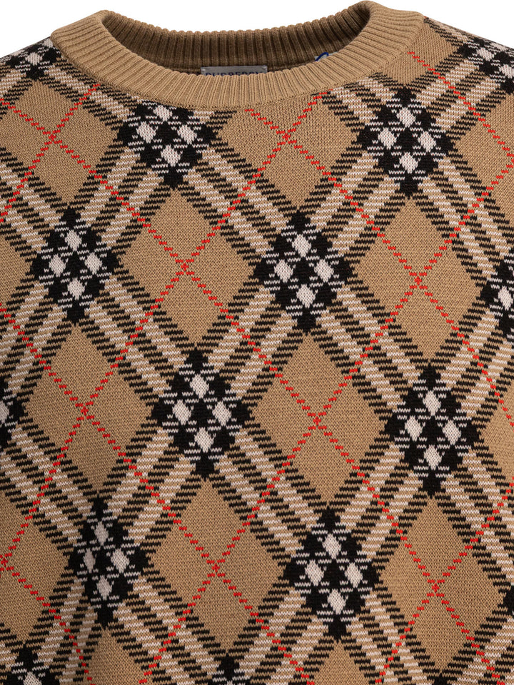 Burberry Wool Blend Crew Neck Sweater Knitwear - Beige | e66cd658878d8b77b2a4947d7666aee558d91db3