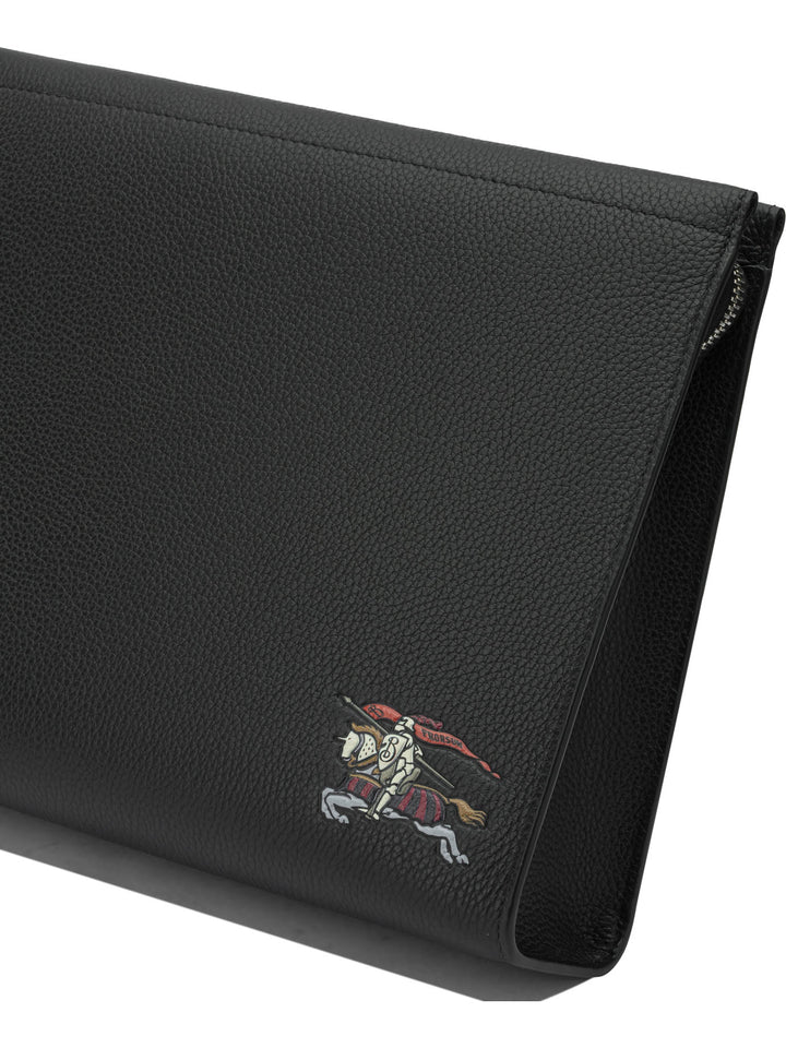 Burberry Leather Clutch Bag With Ekd Pouch - Nero | 29974cd85704a570145610c02cbc502b064f8f0a