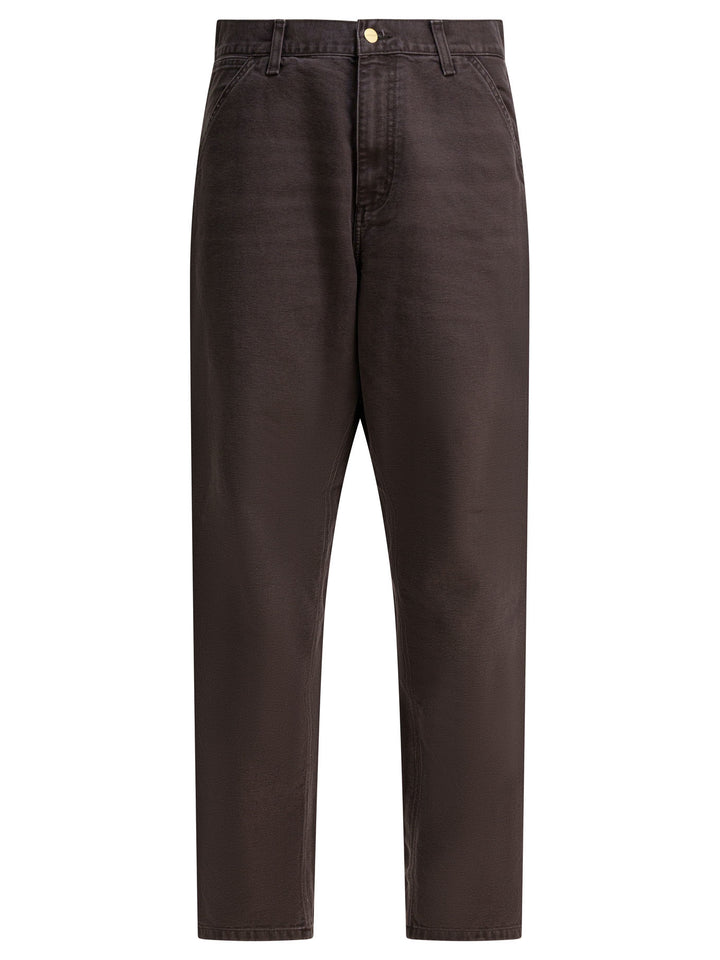 Carhartt Wip Single Knee Trousers - Marrone | 01586f672ce1457b0f5a6565d1498f039032e09a