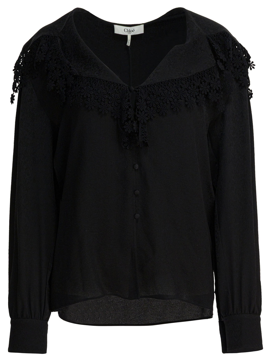 Chloé Blouse With Lace Collar Shirts - Nero | a2051373971dac39d9b94a2979799ac2c60c3fd2