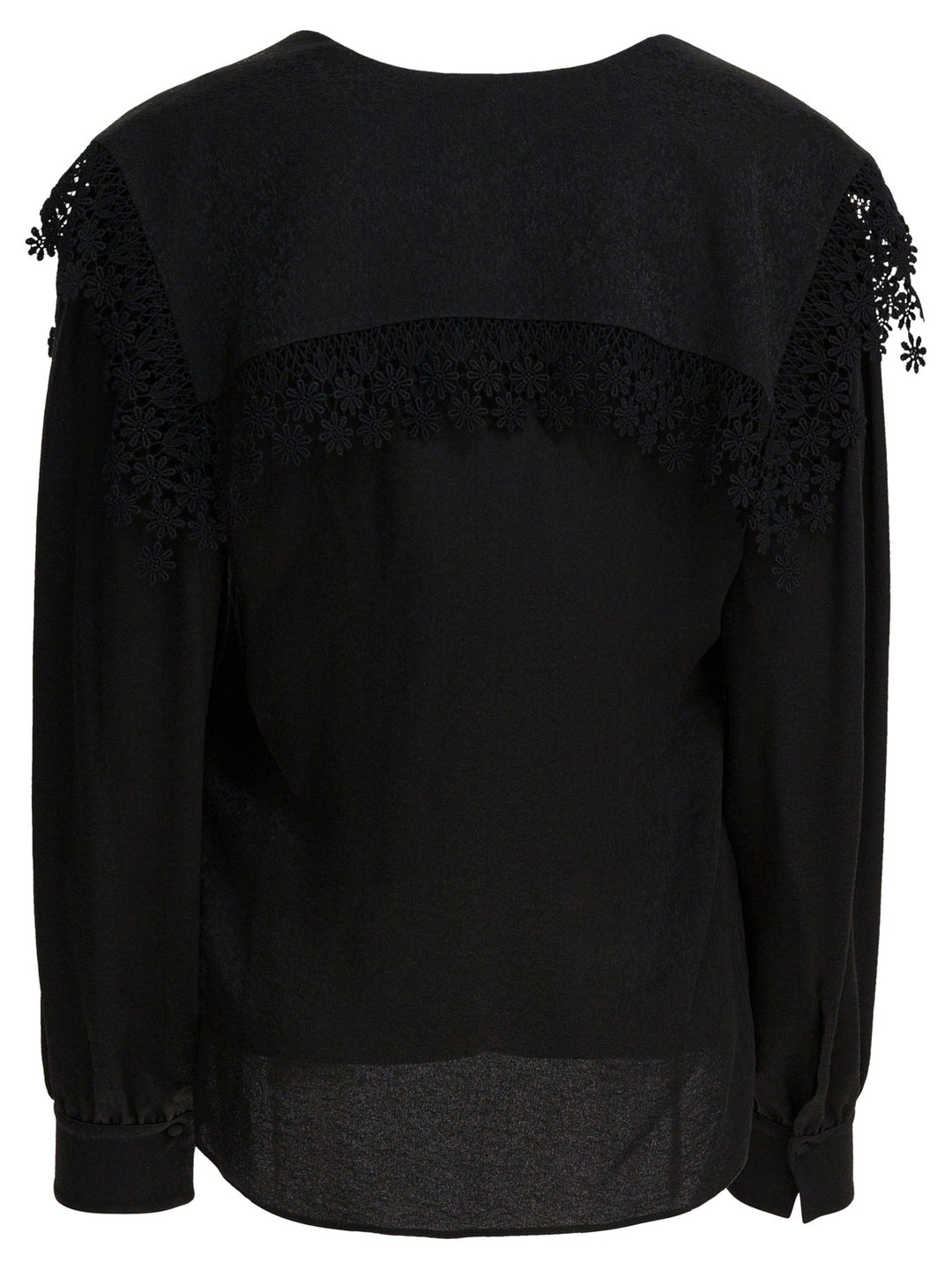 Chloé Blouse With Lace Collar Shirts - Nero | ee6525b0f6e4310cd4ca2a094d7a78164db28b8a