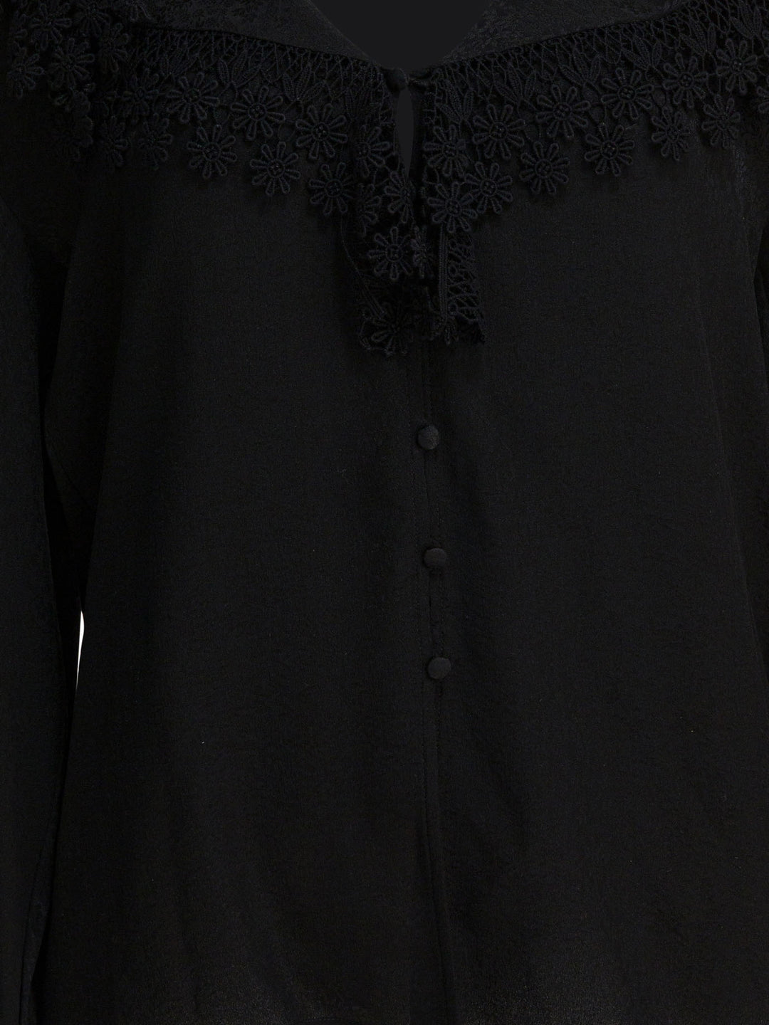 Chloé Blouse With Lace Collar Shirts - Nero | 633cfce00e95d8065a240669f66b2550add63333
