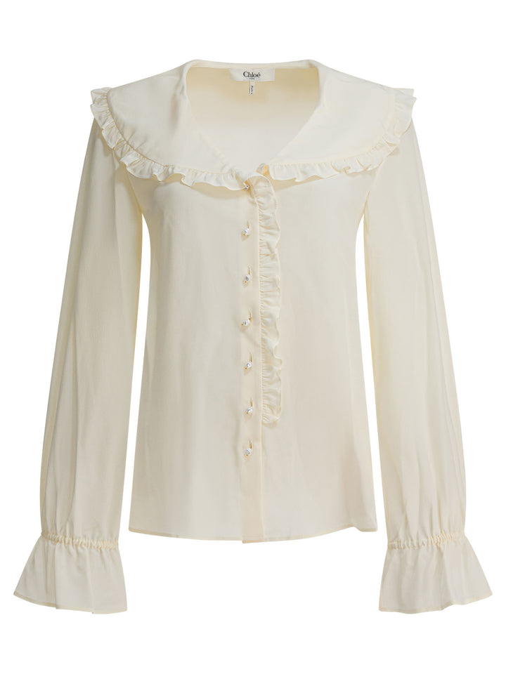 Chloé Silk Shirt Shirts - Giallo | 093e0cb646d031ad0e40e4e8144402a199621bdf