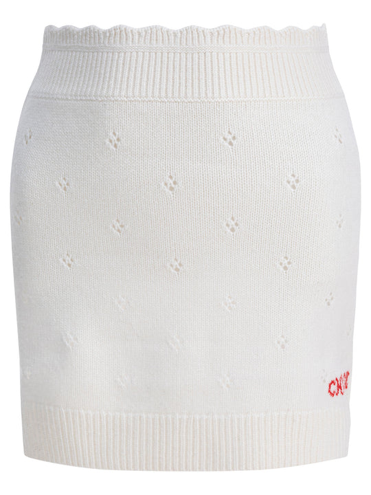 Openwork Wool And Cashmere Miniskirt Gonne Bianco
