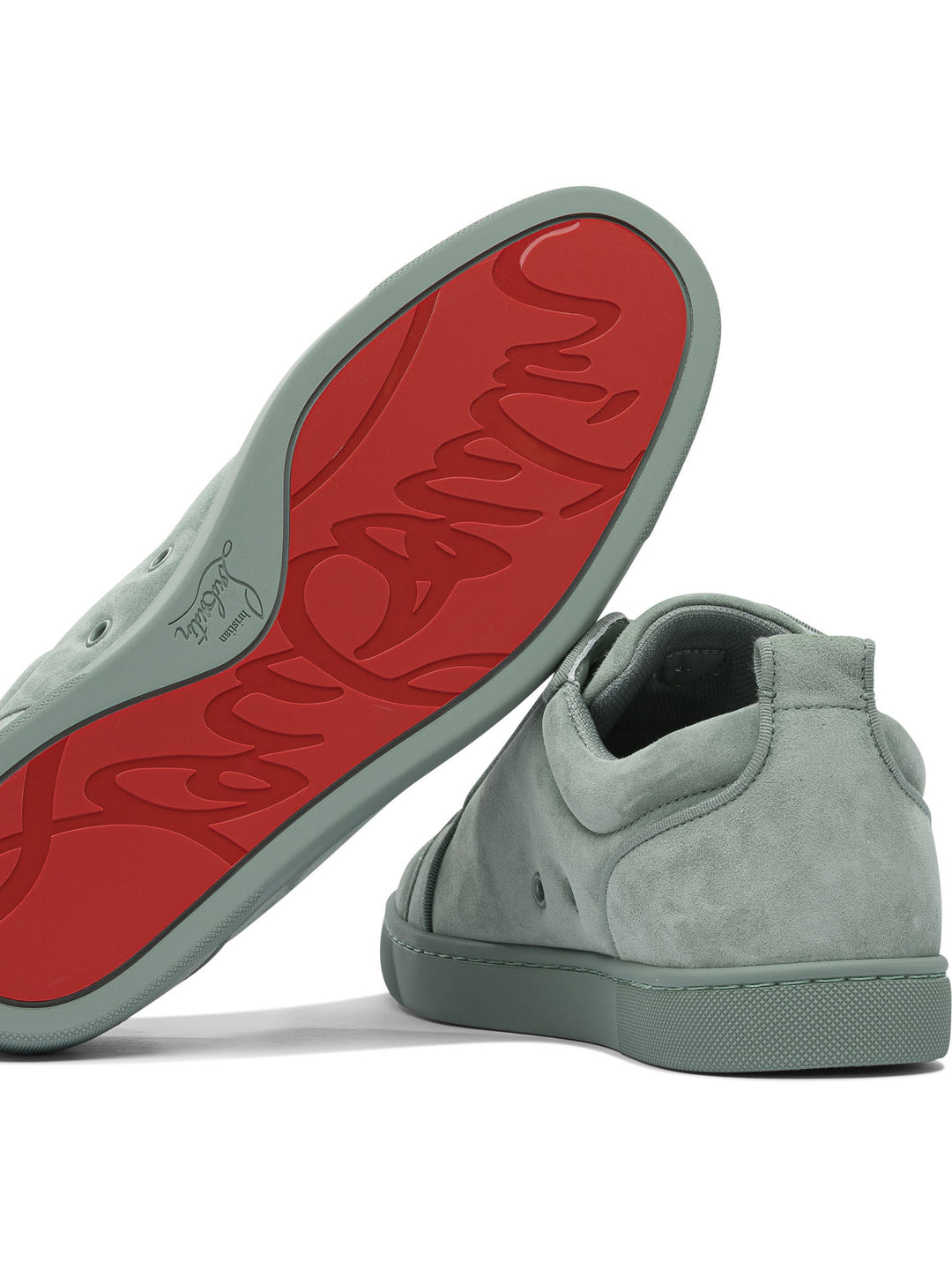 Christian Louboutin Louis Junior Orlato Flat Veau Velours Ds/Gg Sneakers & Slip-On - Verde | e3007a08f351ca9bb58d4a7f292e6588a3ff5f0c