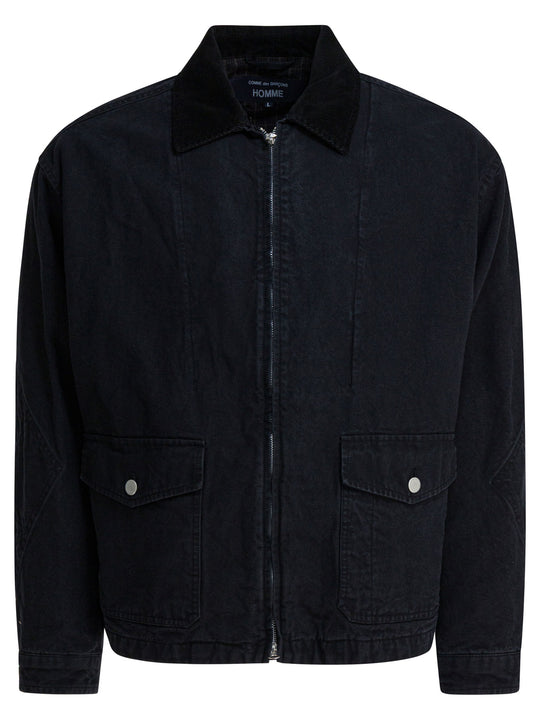 Denim Jacket With Zipper Jackets And Coats Nero