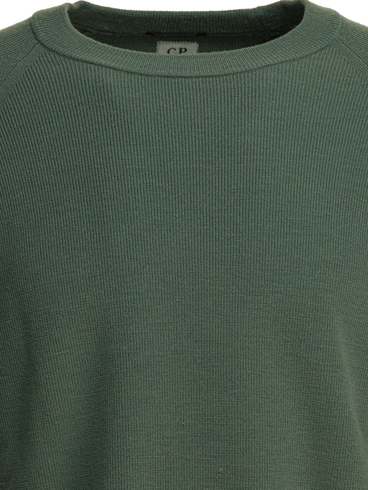 C.P. Company Wool And Silk Crewneck Sweater Knitwear - Verde | 6c9b06a65f9c4fbbf3789f1a9e1235250c3856c3