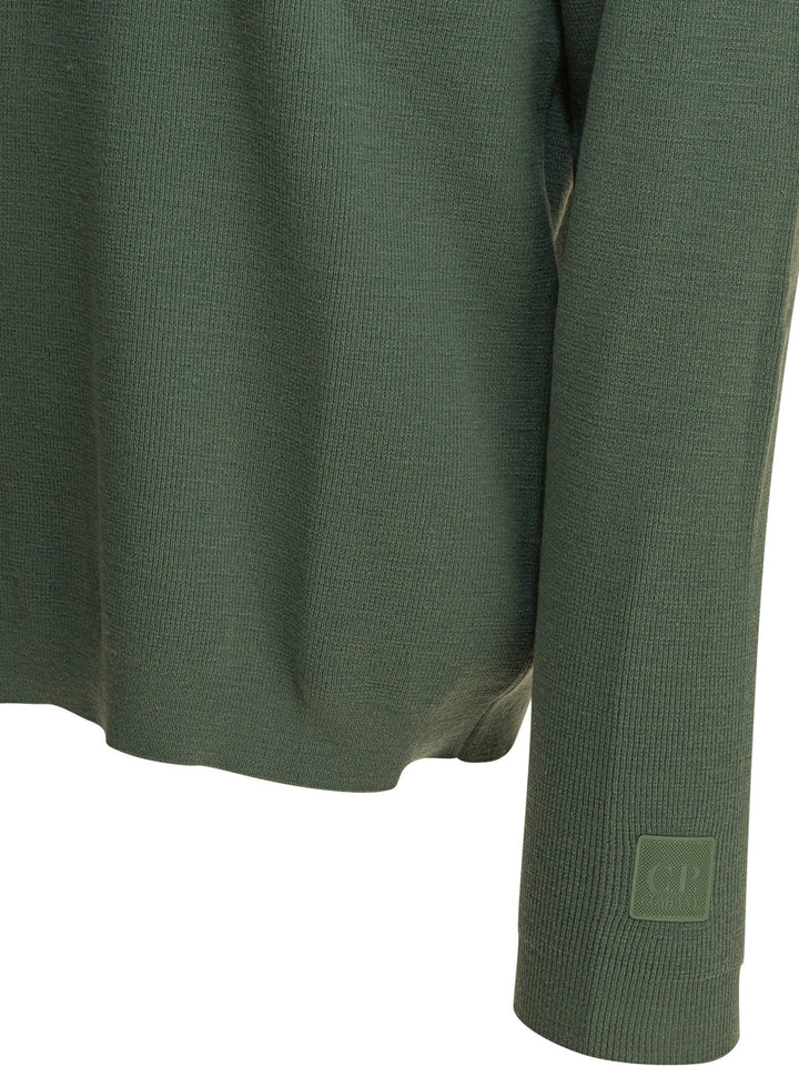 C.P. Company Wool And Silk Crewneck Sweater Knitwear - Verde | 1b100be96767a5d0506293c9e171376654d28444