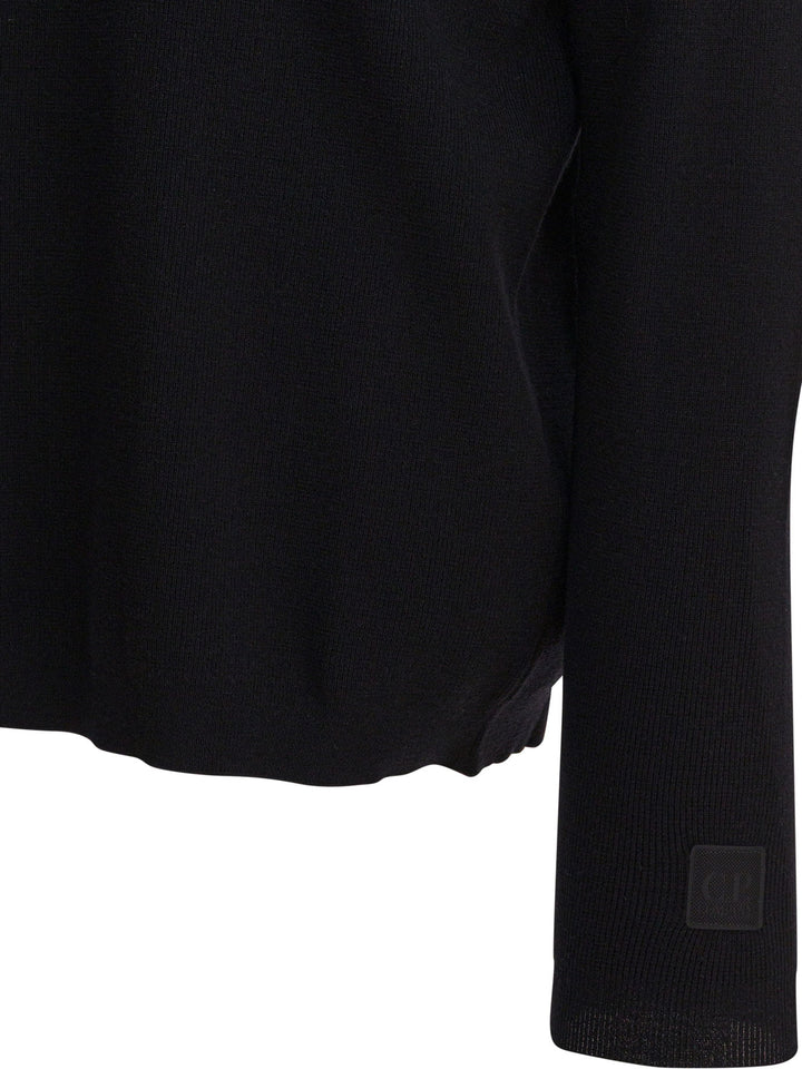 C.P. Company Wool And Silk Crewneck Sweater Knitwear - Nero | 7ef6fe58eb7b6da5e336ce866113b77b84333bc7