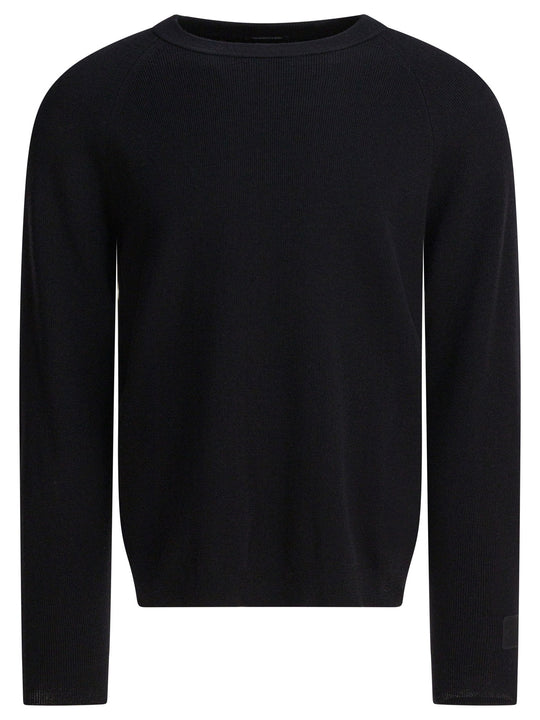 Wool And Silk Crewneck Sweater Knitwear Nero