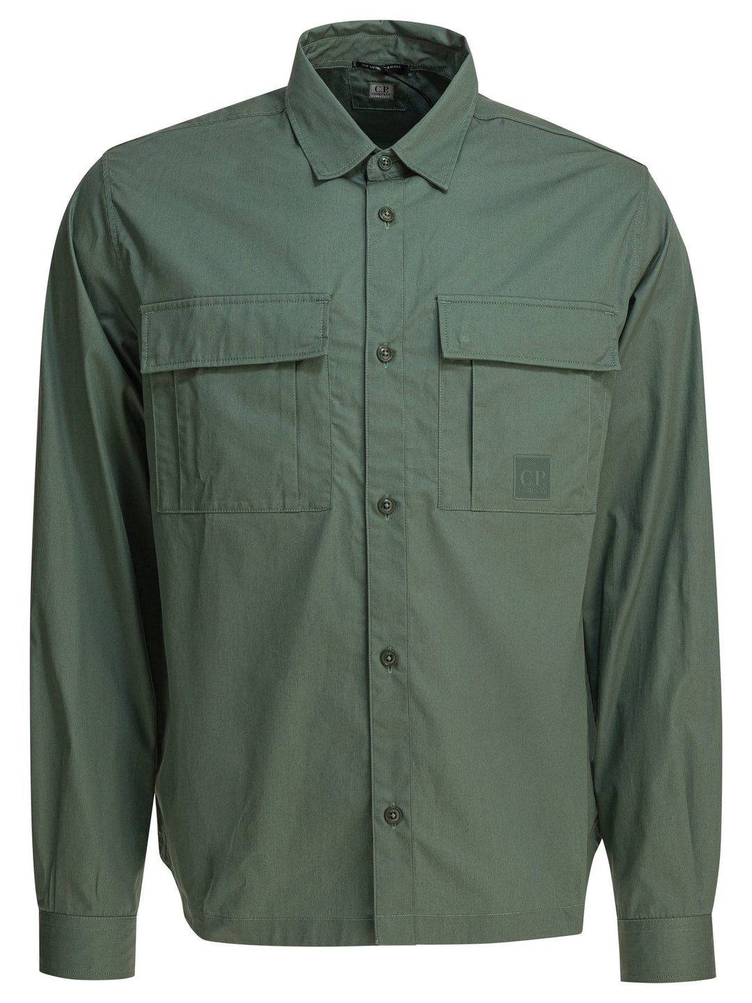C.P. Company Cotton Gabardine Overshirt Shirts - Verde | e7664782970837dfff464f906aa26435d3edad1f