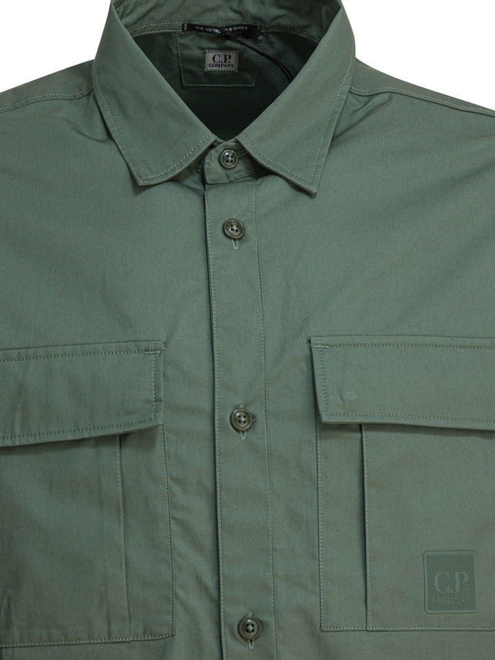 C.P. Company Cotton Gabardine Overshirt Shirts - Verde | ca225ff397182ae5089e09ab3952f45817693ddc