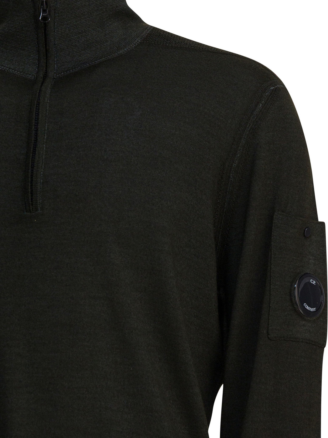 C.P. Company Merino Wool Half-Zip Sweater Knitwear - Grey | 101da071da069cd058820a79a3662036ef773a17
