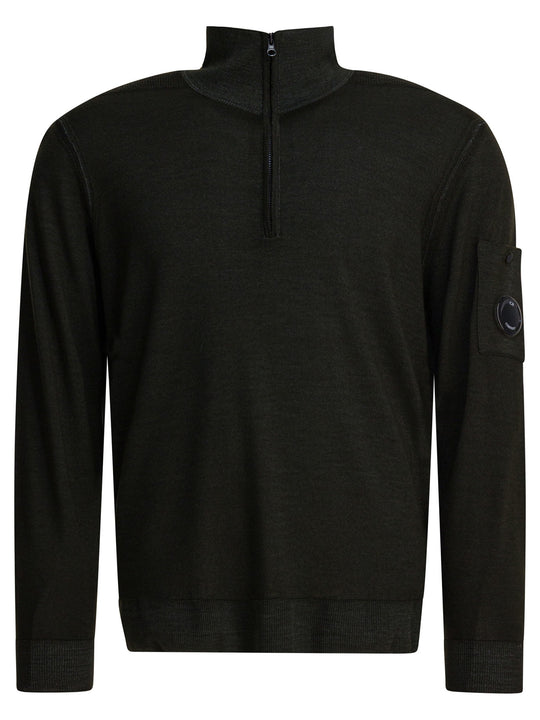 Merino Wool Half-Zip Sweater Knitwear Grey