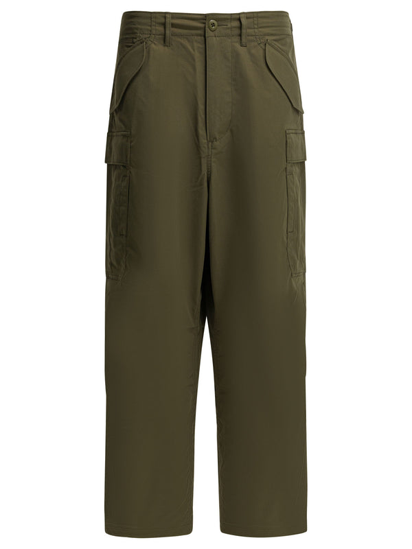 Wide-Leg Cargo Pants Trousers Green