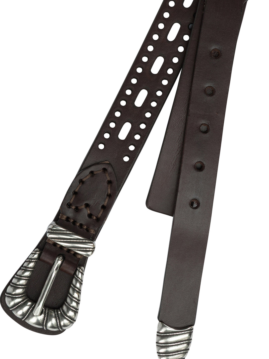 Etro Leather Belt With Perforated Details Cinture - Marrone | adc8686996772506dfb71af65c64213cc352d822