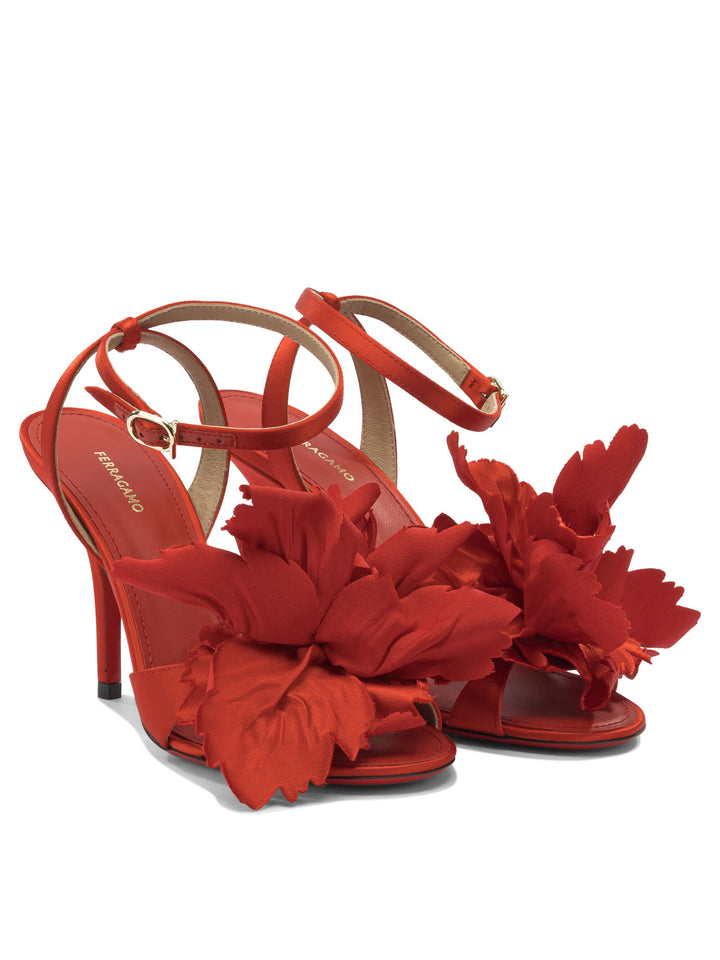 Ferragamo With Flower 90 Mm Sandali - Rosso | e4338de09675cf36fcabd7f1b00c07fef1c44d2c