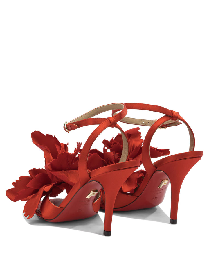 Ferragamo With Flower 90 Mm Sandali - Rosso | d4a333e3c74b6afec8705e1284a62afdbb3a5b91