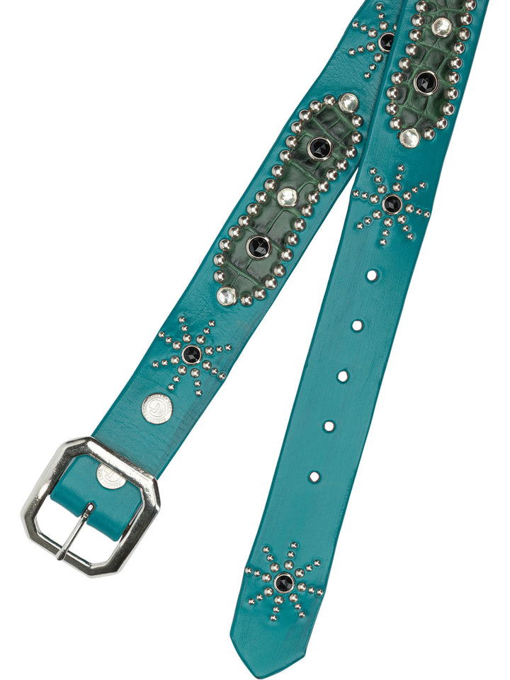 Gallery Dept. Leather Belt With Decorations Cinture - Light blue | 2ef003d74958f472581ae15a081f19c69e2042fc