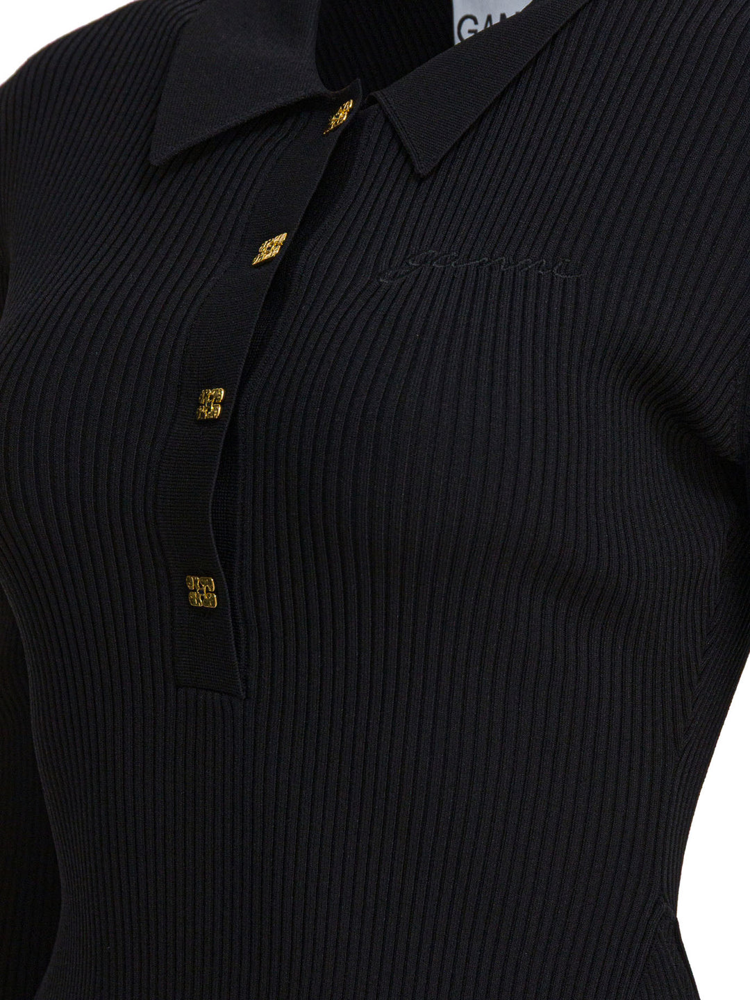 Ganni Flared Dress Abiti - Nero | 9cb136a438e2bf1b7e13ee6dcbc9e94fa39b2cc1