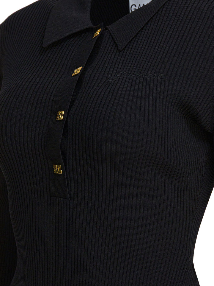 Ganni Flared Dress Abiti - Nero | 9cb136a438e2bf1b7e13ee6dcbc9e94fa39b2cc1