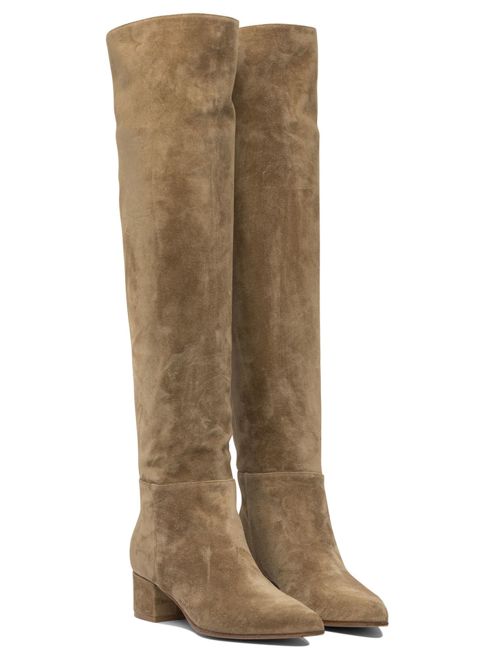 Gianvito Rossi Suede  45mm Boots - Beige | fa8aa1ba907b993739827830161faa305ec2607a