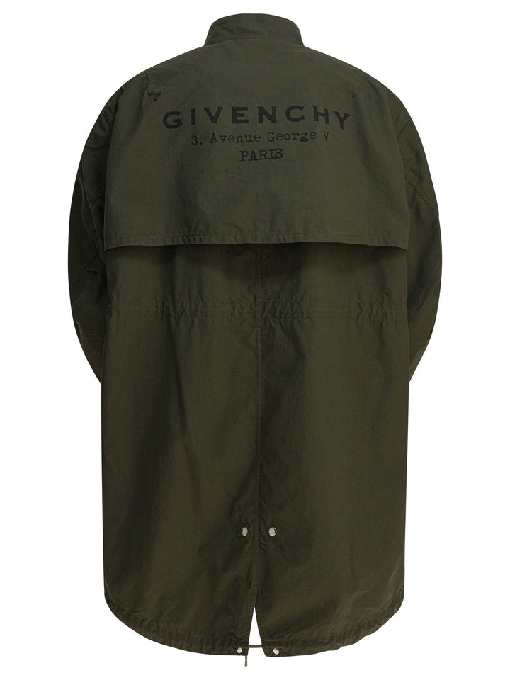 Givenchy Givenchy Print Parka Jackets and Coats - Verde | fe6fcebc8439fb6461b6cb9c88f75528b4f4f196