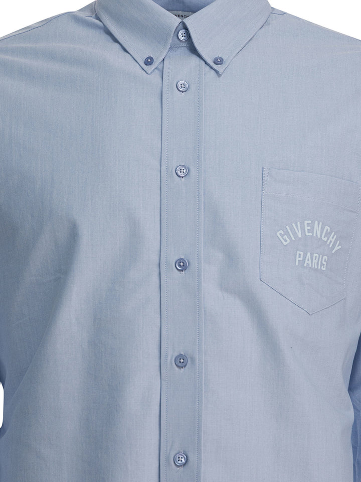Givenchy Cotton Shirt With Logo Shirts - Light blue | 998c7577b52528fe9b42b63d9e3dc25faa1da732