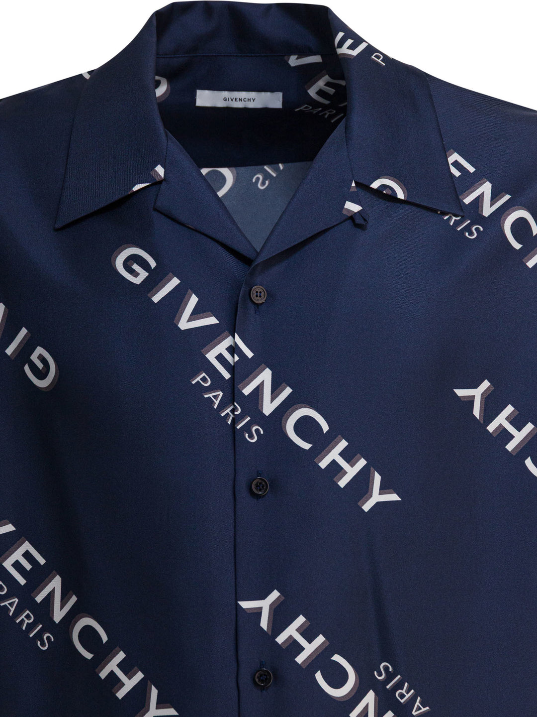 Givenchy Silk Bowling Shirt Shirts - Blu | 6c6e39d733da4d7423f39bb84d440a414543c085