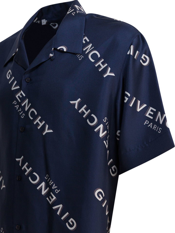 Givenchy Silk Bowling Shirt Shirts - Blu | bcdaf4de88d90455655db89878056df3d9f574f9