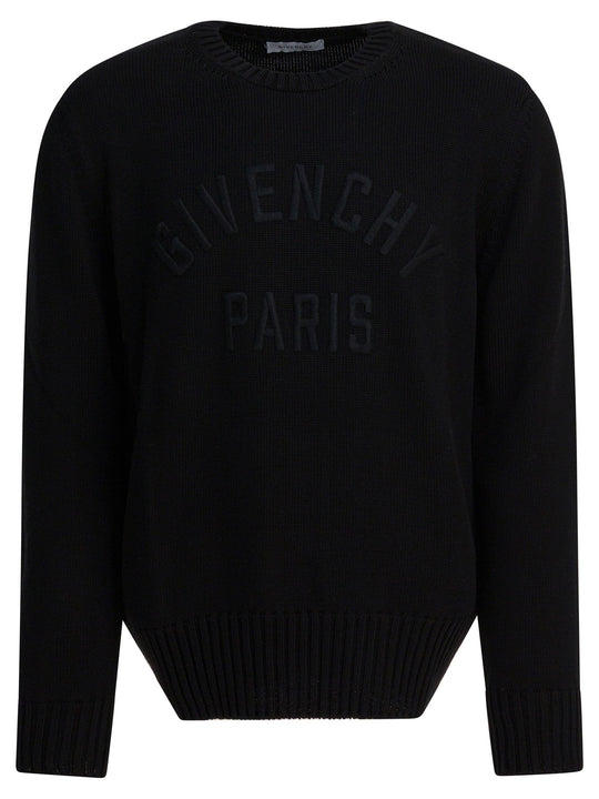 Givenchy Paris" Crewneck Sweater Knitwear Nero