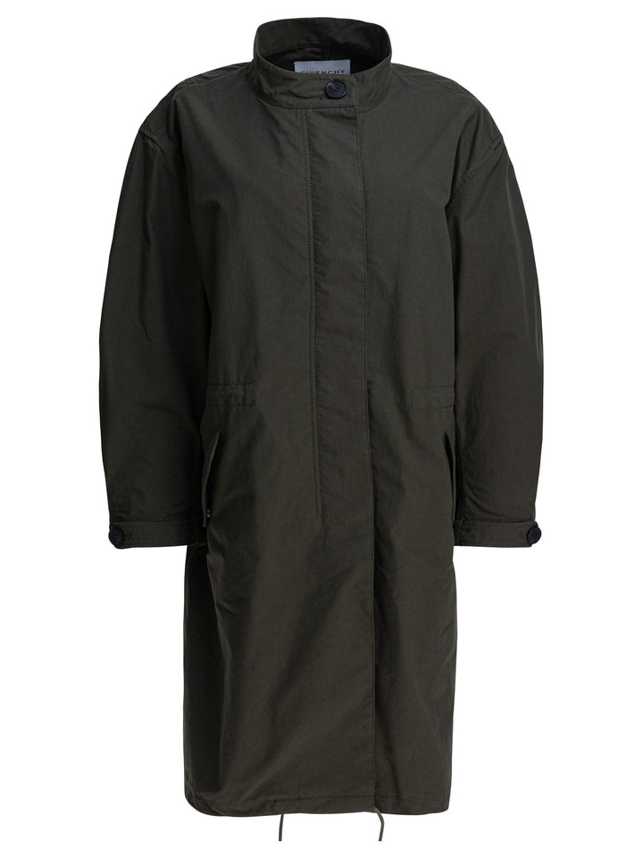 Givenchy Givenchy Print Parka Jackets and Coats - Verde | 91b59b49843e7d18f0723fca7d4e7ba69c4cc4dc