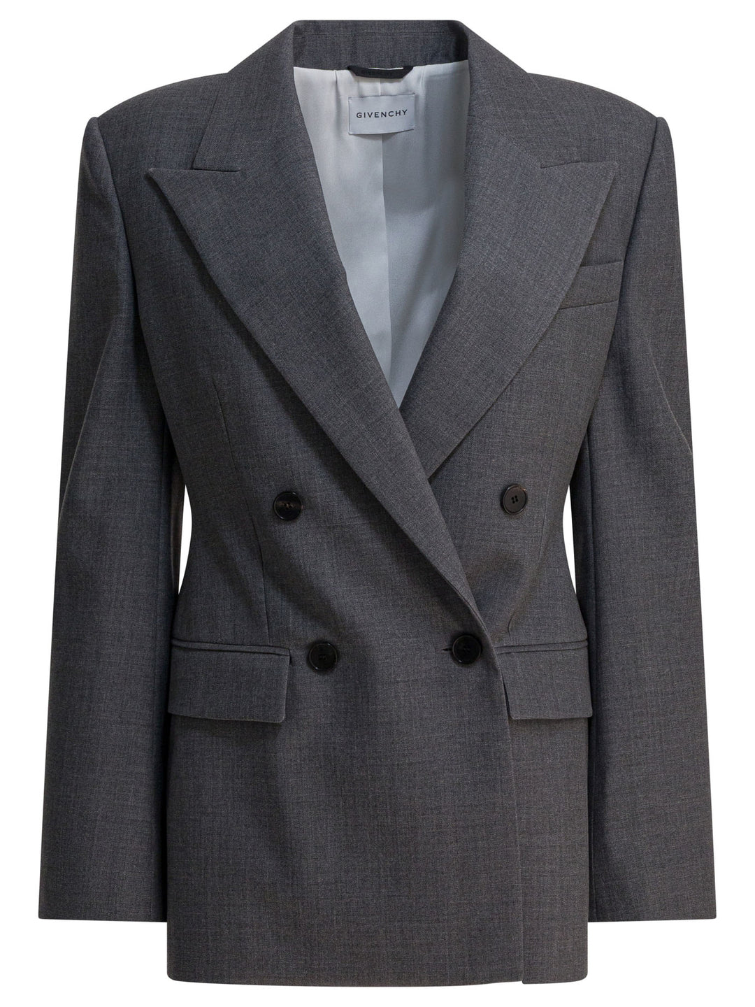 Givenchy Double-Breasted Wool Blazer Jackets and Coats - Grey | cedaee7d8a672d5146bba2cb35a9f112580143aa