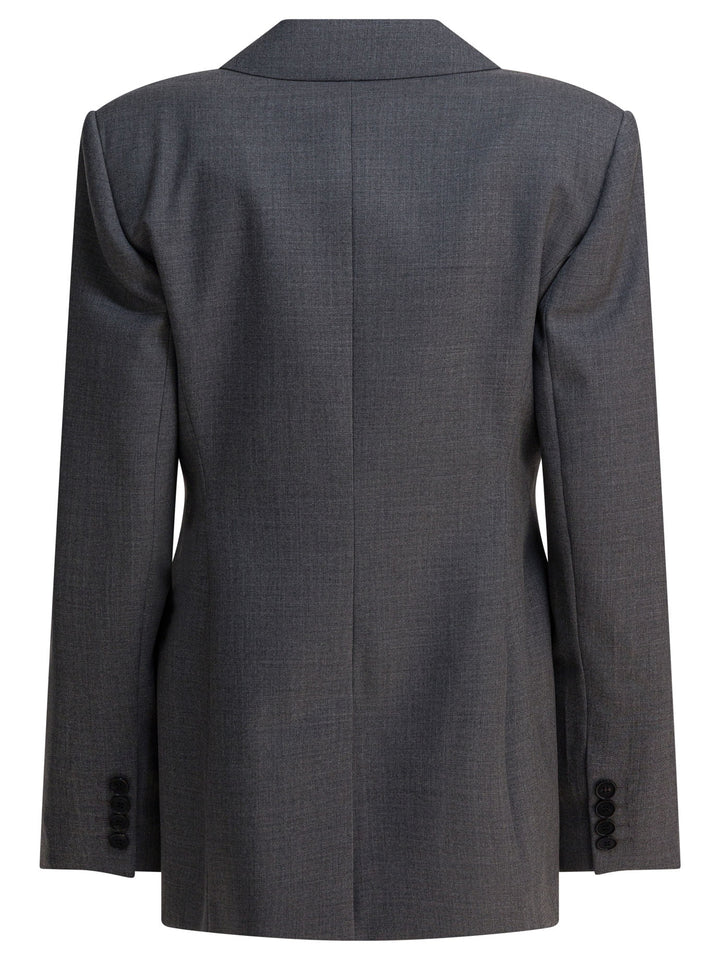 Givenchy Double-Breasted Wool Blazer Jackets and Coats - Grey | d94d615f0fc75e2614137e052ac245df9ccd6277