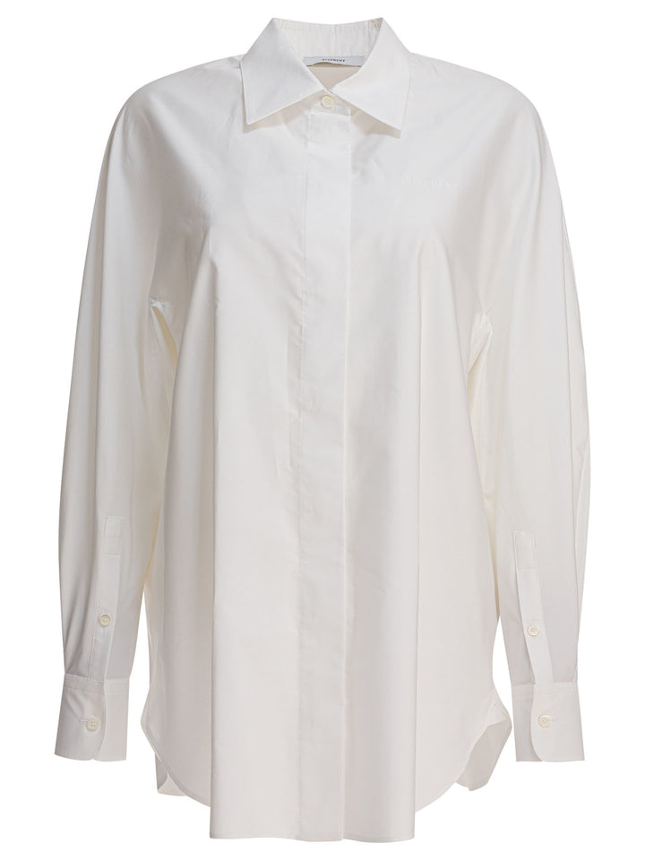 Givenchy Poplin Shirt With Embroidery Givenchy Shirts - Bianco | c5ec7bdfde0e34c840cf6deae41b0f4d90260529