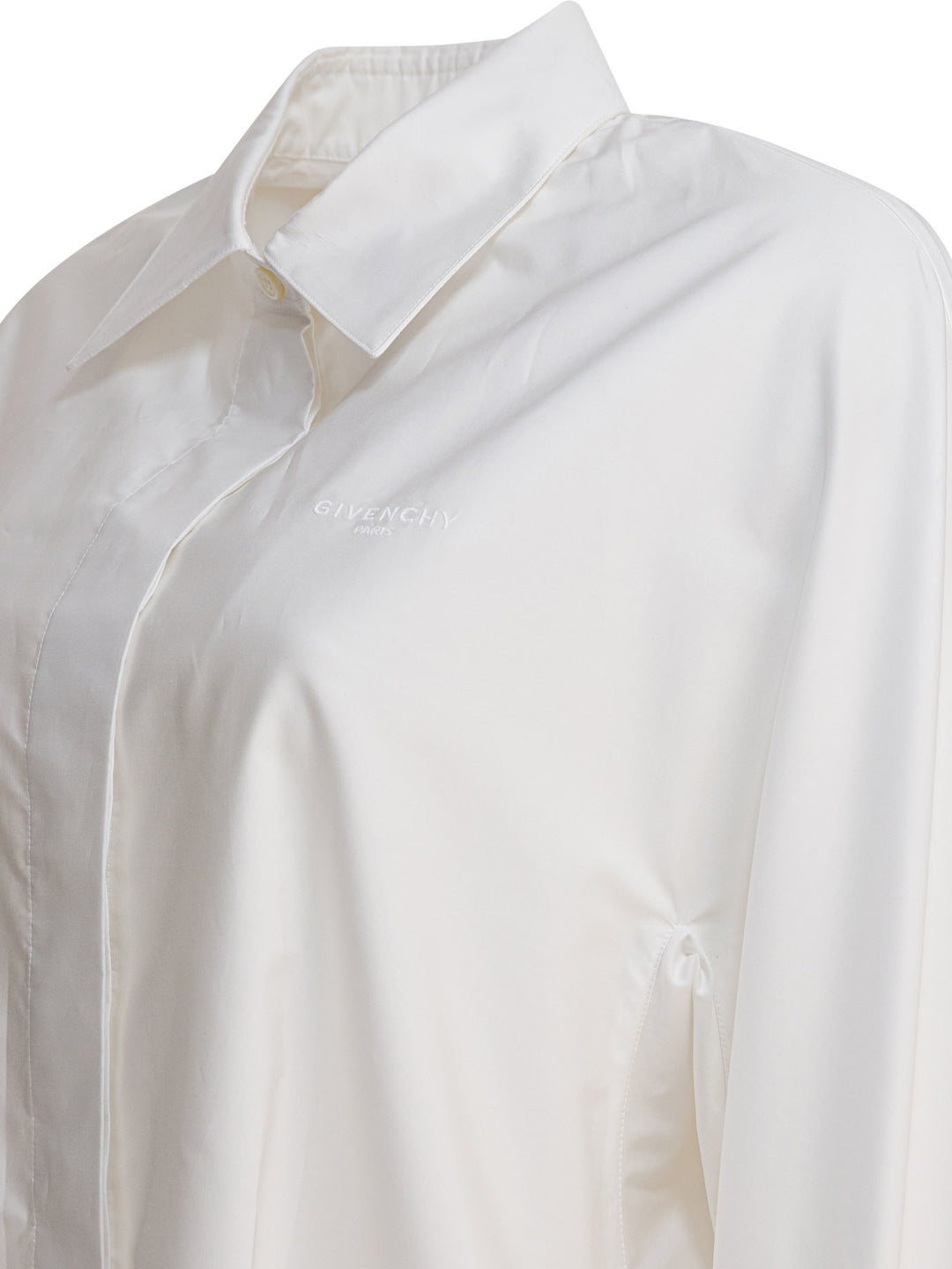 Givenchy Poplin Shirt With Embroidery Givenchy Shirts - Bianco | 5691f2e9f92fae20b41efdad08e4e9b0c7fbb7ed