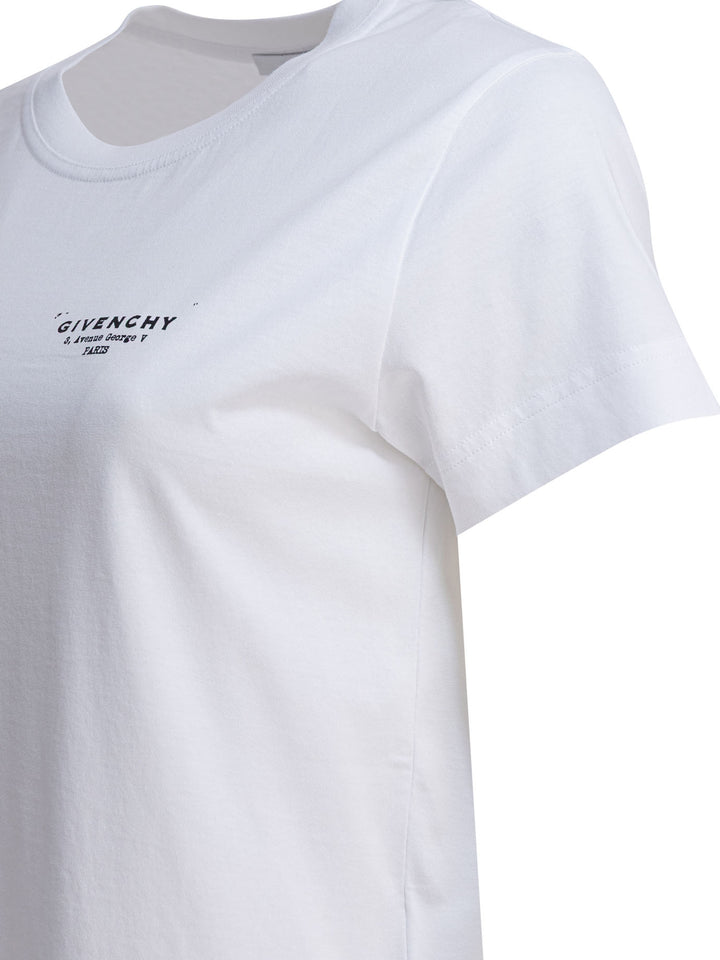 Givenchy T-Shirt With Givenchy Print T-shirts - Bianco | 148b405364dd65767cf07f2be489f7806d9d5960