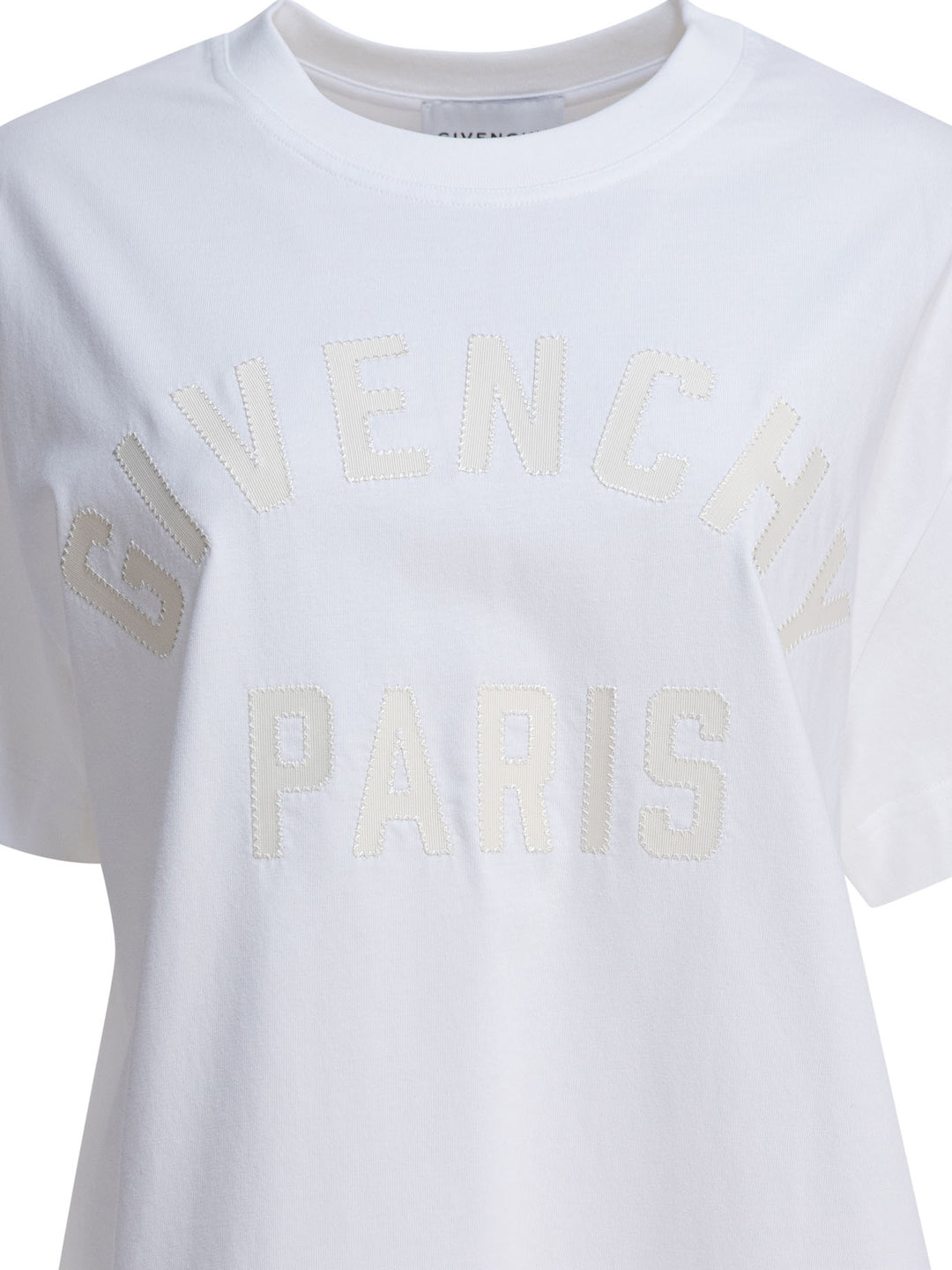 Givenchy T-Shirt With Givenchy Paris Logo T-shirts - Bianco | 137d7cd7496b471f8804426a87fe5b6df68b6f91