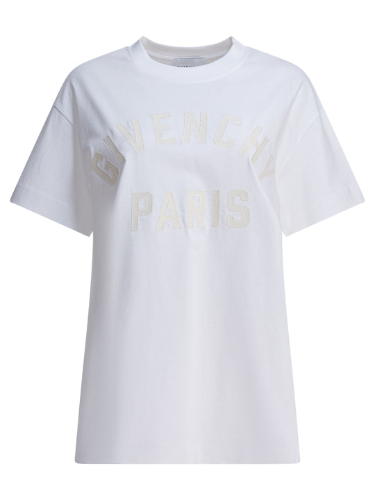 T-Shirt With Givenchy Paris Logo T-Shirts Bianco